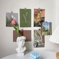 Dettaglio di poster francesi in stile Ins con candela a bolle e lampada plissettata - Tulipano Verde