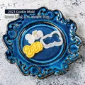 2021 number cookie cutter set with white plastic stamp and press for DIY baking - 2021