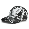 Cappellino da baseball street style con stampa mimetica astratta bianca e nera - L(58-60cm) / Stampa Bianco e Nero