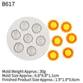 White silicone sunflower fondant mold featuring seven cavities for DIY cake decorating - 1# Grey B617 / Gray