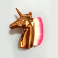 Pinceau de manucure licorne avec manche or rose et poils dégradés roses pour la poudre - Poussière De Licorne Pinceau Or