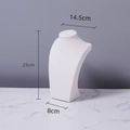 White velvet necklace display bust mannequin with 25cm height dimensions for jewelry stores - White PU H-type 25cm High
