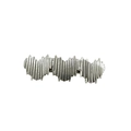 Barrette à cheveux argentée en alliage avec texture métallique plissée et design vague - Cœur Argenté
