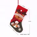 Christmas stocking with 3D reindeer and snowman decorations, red and green 50cm gift bag - Large Friendship Reindeer Style