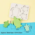 Turtle shaped silicone mold for DIY resin keychains featuring three different turtle sizes - 1# Turtle (Gray)