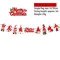 Bannière Noël 025 avec gnomes de dessin animé et texte Merry Christmas longueur 3m - Illustration Classique de Gnome (025) / 1 Pièce