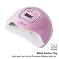 Pink SUN X5 MAX 150W UV LED nail lamp with UK plug and digital timer display - SUN X5 Max Pink-UK Plug