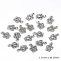 Antique silver crown pendants for DIY jewelry 14mm x 10mm alloy charms collection - Crown / 14x10mm