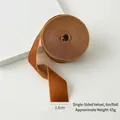 3.8cm ginger velvet ribbon roll for DIY Christmas bows and gift packaging decor - 3.8cm*6m / Light Coffee