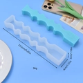 Detail view of irregular wavy candle silicone mold with dimensions 23.5x4x3cm - Curved Long Bar Shape (5)