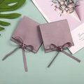 Purple faux suede jewelry envelope pouch with elegant matching ribbon bow closure - Light Purple