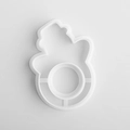 White plastic 3D printed Christmas cookie cutter tool for DIY fondant and cartoon biscuits - E0401-Snowman