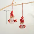 Knitted Christmas doll hanging ornaments featuring boy and girl styles, 7cm tall - Two-Piece Set / Red and White Boy and Girl