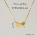 18k gold plated stainless steel necklace featuring a heart and letter P pendant charm - Letter P