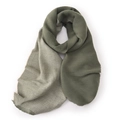 Double-sided pleated cashmere scarf in olive green and silver gray for women - 68*200cm / Army Green
