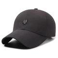 Dark grey quick-dry baseball cap with embroidered letter R shield patch for men - Adjustable / Dark Gray