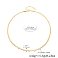 Dettaglio della collana a catena serpente dorata con cinque sfere in acciaio inossidabile - 41+5cm / Catena a Serpente Oro Perline (P161)