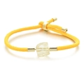 Bracelet cordon tressé jaune ajustable avec pierre semi-transparente et détails dorés - Citrine / Corde Jaune