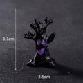 Miniature black Halloween tree man figurine with purple eyes and smiling mouth design - Style 5 Horror Tree