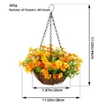 Hängekorb mit 80 orangefarbenen Sonnenblumen und einem schwarzen Metallrahmen für Deko - Orangefarbene Blumen Hängekorb