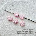 Pink cherry blossom beads for DIY jewelry with five-petal design and metal pin - Light Pink