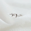 Bague nœud argentée élégante avec anneau torsadé au design minimaliste pour femme - Ouvert Réglable / Or Blanc