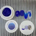 Royal blue 5ml solid nail gel polish showing glossy, matte, and gradient artistic effects - D05 Non-wipe Painting Blue