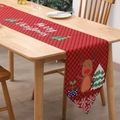 Red and black plaid Christmas table runner with reindeer print and Merry Christmas text - Elk Style