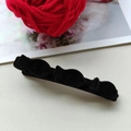 Elegant black velvet hair clip featuring three vintage roses for a refined hairstyle - Triple Ring / Pure Black 1Pc