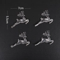 Set of 4 transparent acrylic Christmas reindeer ornaments with 7cm x 5.5cm dimensions - Transparent Christmas Flying Deer Ornaments 7*5.5cm (Set of 4)