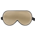 Champagne gold 100% mulberry silk sleep eye mask with adjustable black strap - Khaki