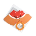 Set copritazza natalizio a forma di renna con etichette Merry Christmas arancio e rosso - Stile Renna