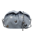 Hellblaue Wolken-Eimertasche mit Schmetterlingsanhängern und silberner Kette für Damen - Blau