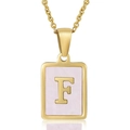 Pink Shell Letter F Style (With Chain)