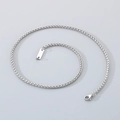 Collana a spiga in acciaio al titanio argento con ciondolo rettangolare lucido e gancio - Collana 3mm / Color Acciaio