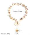 Collar de acero inoxidable con conchas y dijes de estrella de mar, 510mm, peso de 94g - Collar (TN3517)