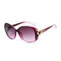 Oversized burgundy gradient sunglasses with gold wing accents on the temples - Purple with Fox Emblem