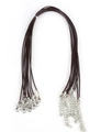 Dark brown waxed cord necklace set with lobster clasp for DIY jewelry making - 1.5mm Thickness / 45+5cm Length / Coffee