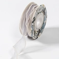 Lavender mesh ribbon with pearl edge 40mm wide for floral bouquet gift wrapping - 40mm*10 Yards / Pearl Fishtail Yarn (Grey)