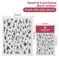 Adesivi per unghie 3D fiamme nere MM-SZJ02 per manicure con confezione retail - Fiamma Dolce E Fredda (MM-SZJ02) - Nero