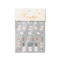 Détail des stickers ongles Darkart-09 avec oursons gothiques sombres et motifs variés - Style Lapin Ours Patchwork Gothique (kilig-dk09)