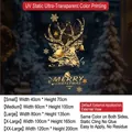 Golden reindeer Christmas static window decals with snowflakes and festive bells - SDHZUV-20 [Gold Reindeer Set] / Small (40*70CM)