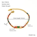 Verstellbares Edelstahlarmband mit bunten Zirkonia und hochwertiger 18k Goldbeschichtung - Mehrfarbiger ovaler Zirkonia-Stil (ZH1778G-02)