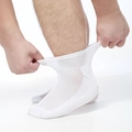 White breathable diabetic socks with non-slip grips and highly elastic cuff stretch - White