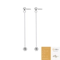 Elegant S925 sterling silver tassel drop earrings with Moissanite stones and GRA certificate - 2 Carat * 2/With GRA Cert