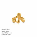 Elegante französische unregelmäßige flüssige 18K vergoldete Edelstahlring US Größe 7 - US 7 / Tropfender Lava-Stil (TR24165) / 18K-Gold