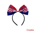 Croatia flag bow headband featuring iconic red white blue stripes and crest detail - Croatia Flag