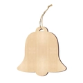 Rustic wooden bell ornament for Christmas tree with natural wood grain and jute rope - Christmas Bell