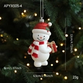 Addobbo per albero di Natale con pupazzo di neve bianco glitterato, misura 12x6,5cm - Pupazzo di Neve