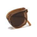 Faltbare Sonnenbrille in Bernstein-Optik mit braunen Gläsern im kompakten Design - Transparenter Tee-Rahmen Tee-Gläser